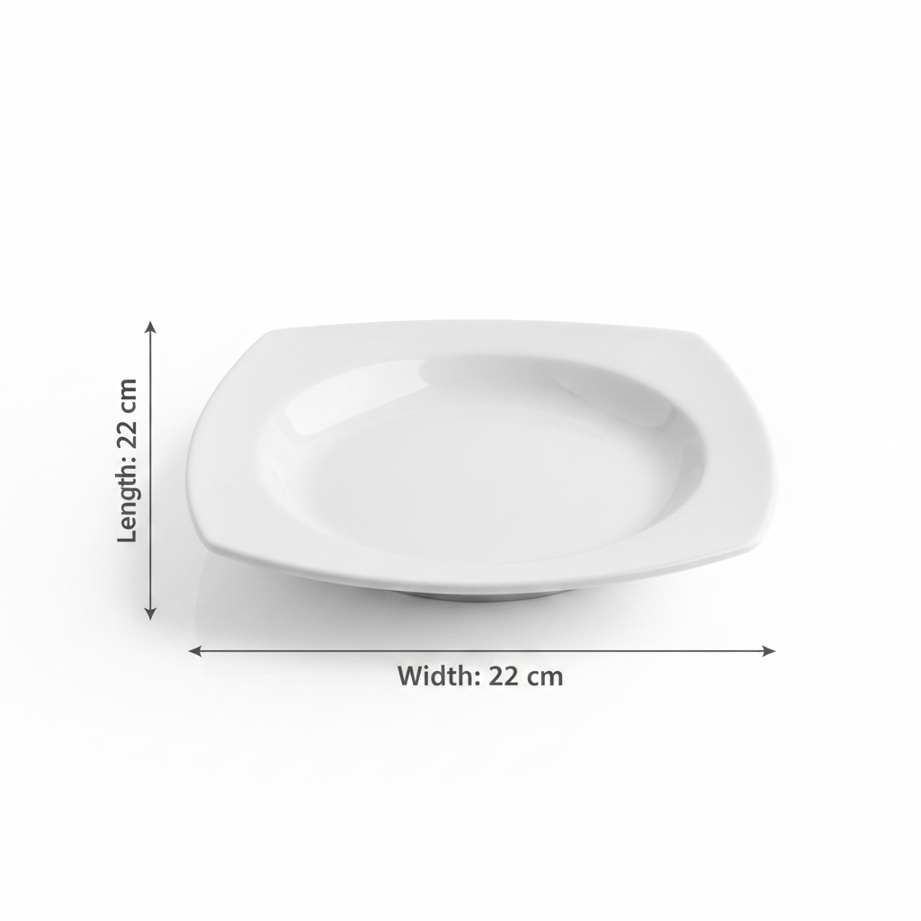 Dynasty Melamine Deep Plate – White – 22×22 cm