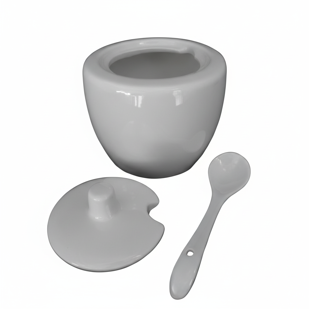 Symphony Sugar & Cream Pot Set – 2 White Ceramic Pieces (200 ml each)