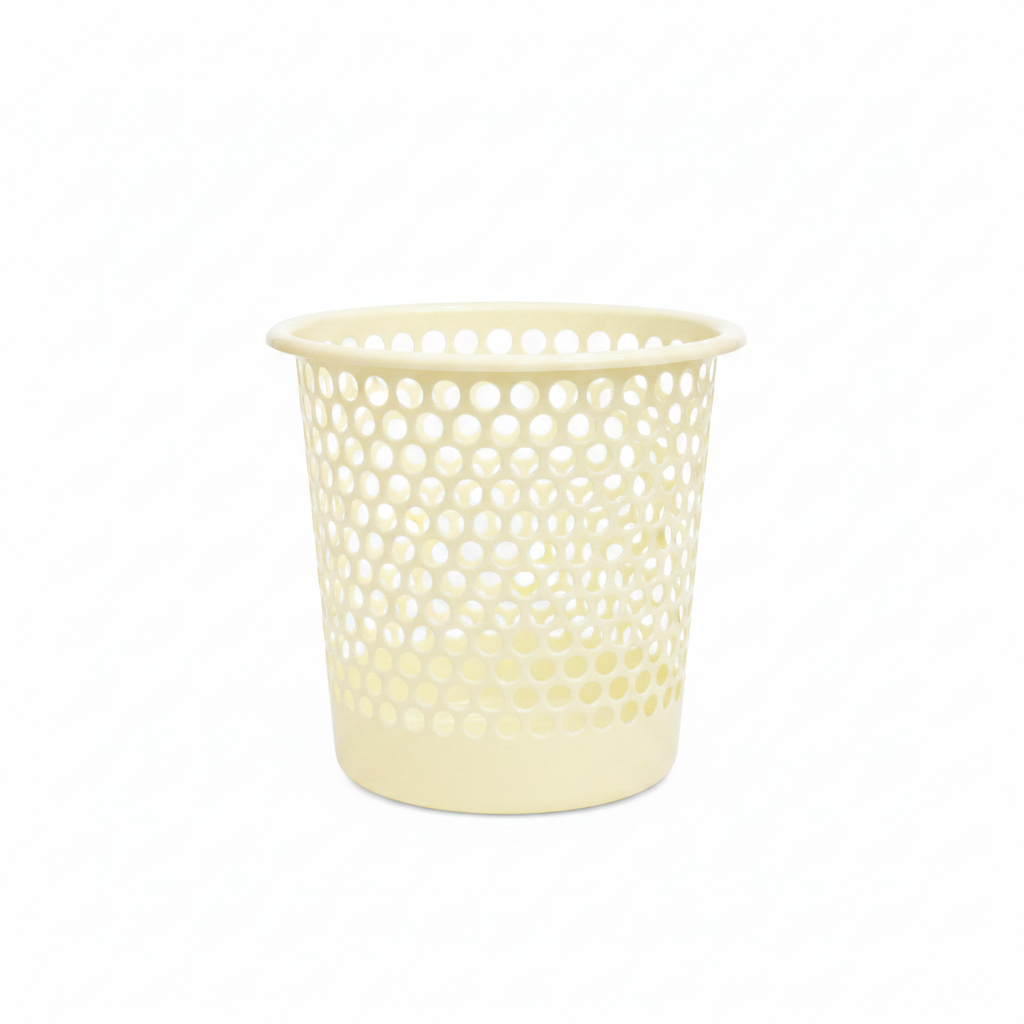 Sarvah Cream Plastic Laundry Basket - 38×38 cm