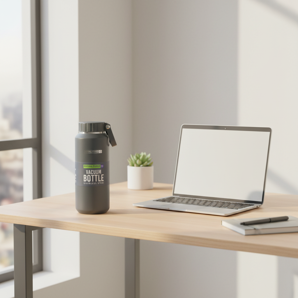 Royalford Grey Stainless Steel Vacuum Bottle - 500ml