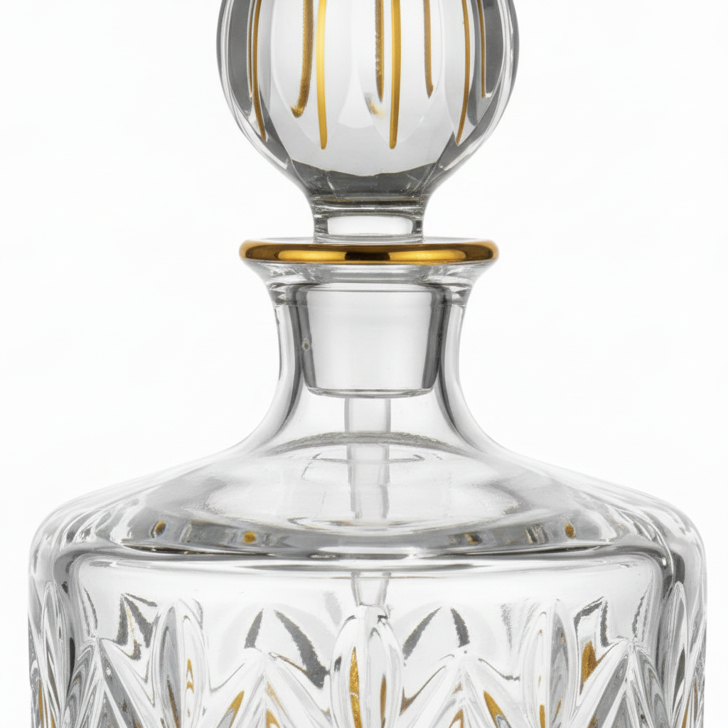 Mayflower Crystal Glass Perfume Bottle with Golden Shade — 1100ml