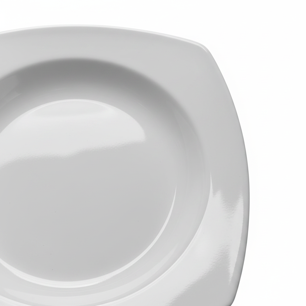 Dynasty Melamine Deep Plate – White – 22×22 cm