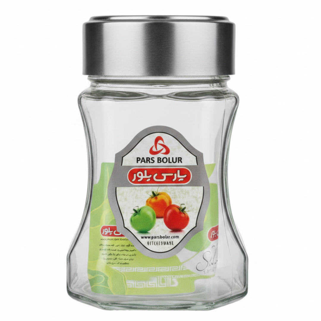 Pars Bolur Premium Clear Glass Spice & Storage Jar with Stainless Steel Lid – 200ml | Airtight Kitchen Canister