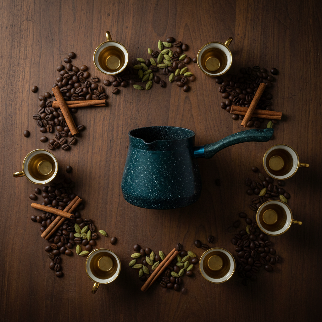 Dark Teal Forged Aluminium Turkish Coffee Warmer | 800ml |