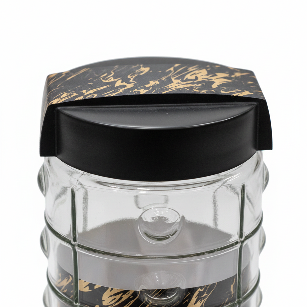 Herevin Glass Storage Jar with Black Lid - 18×10cm / 22×10cm