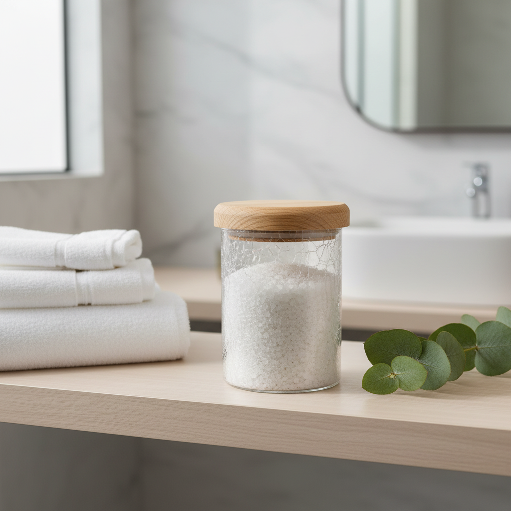 Ameco Crackle Glass Canister with Acacia Wooden Lid | Airtight Kitchen Storage Jar | 500ml / 1000ml |