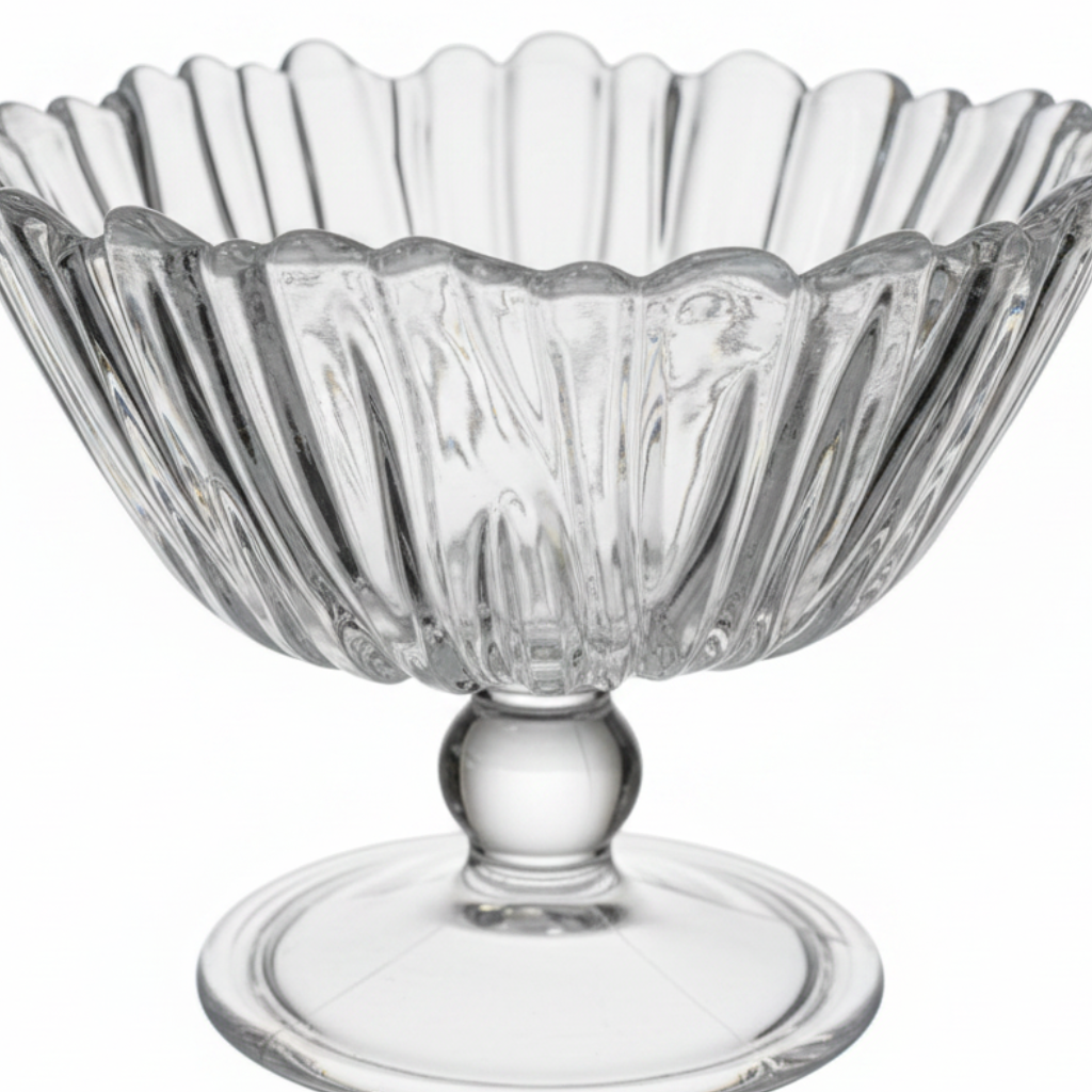 Aurora Glass Footed Candy Bowl - 10×13 cm
