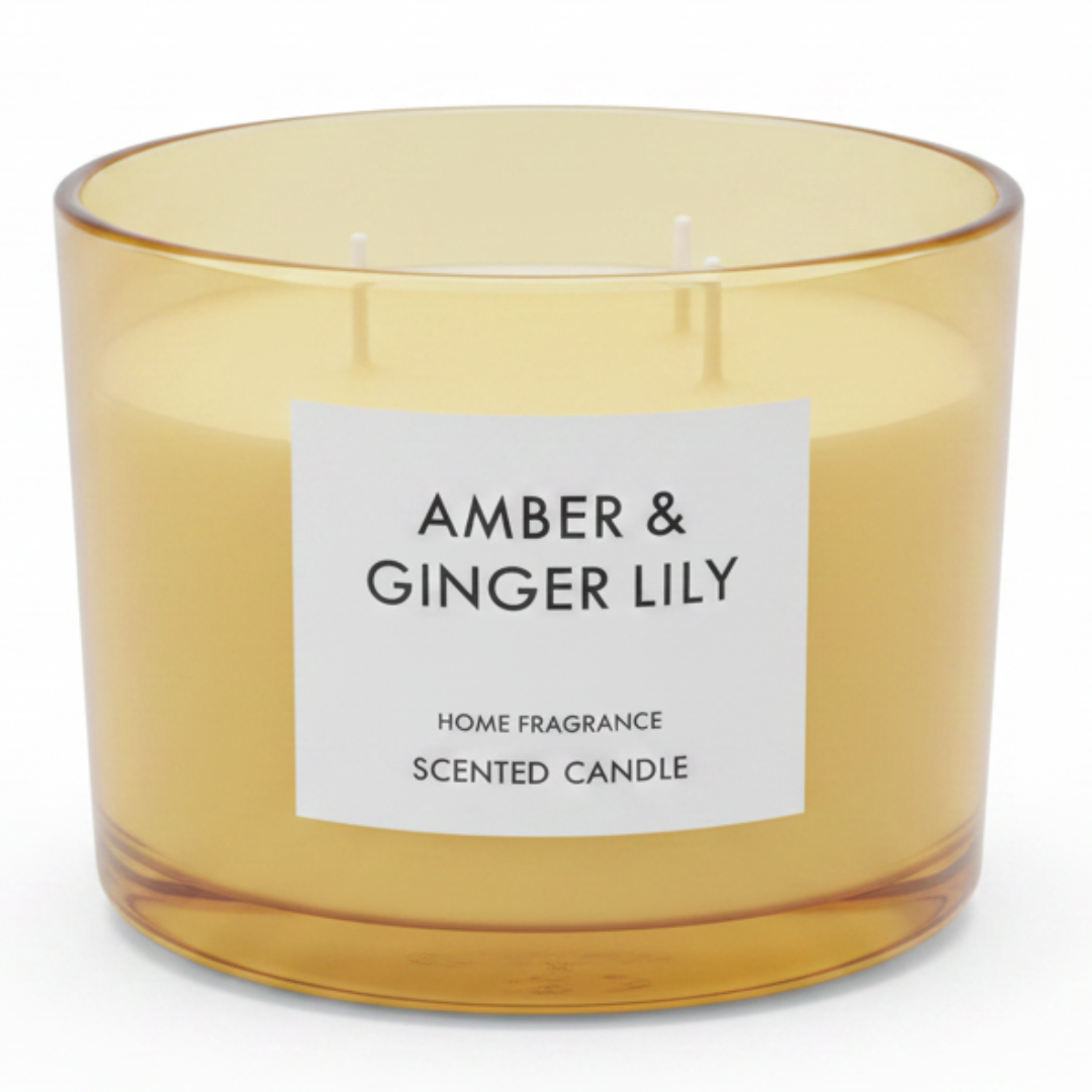 Home Fragrance Scented Candle in Glass Cup | 8×11 cm | Clean Cotton / Maple Leaf & Apple / Amber & Ginger Lily / Pear & Freesia