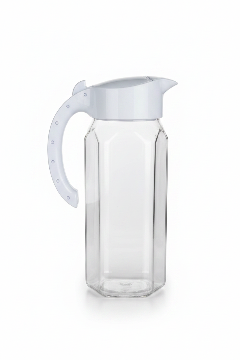 Titiz Alâ Jug 1500ml | Clear Glass Water Jug with Flip Lid | Kitchen Carafe | Navy blue,White,Grey |