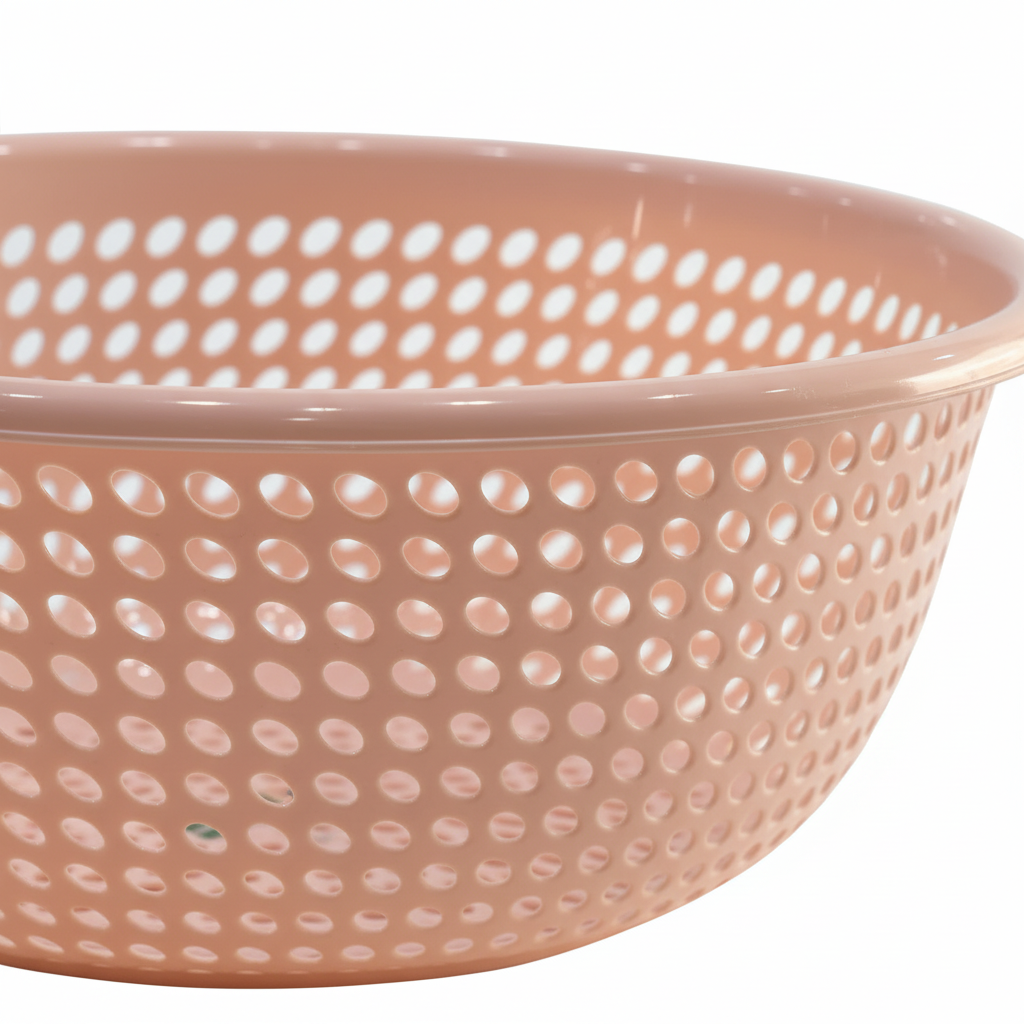 Round Plastic Strainer / Colander — 35×12 cm - Pink / Light Green