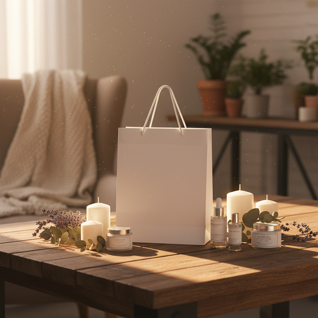 White Paper Gift Bag with Rope Handles | Elegant Luxury Packaging for Gifting | 32×25cm |