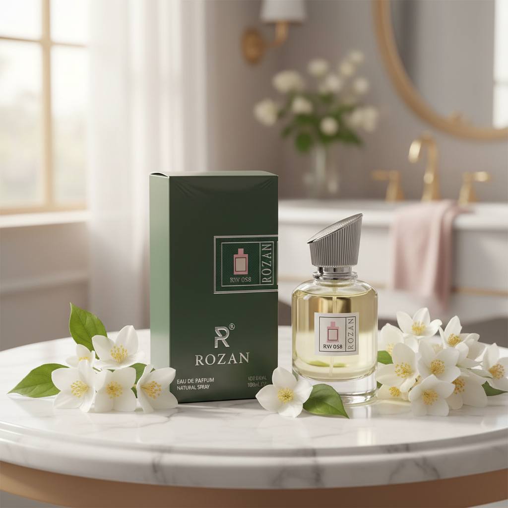 عطر روزان RW 058 EDP للنساء 100 مل - عطر زهري بالياسمين ومسك الروم ورانجون كريبر | بخاخ طبيعي | نسخة مستوحاة |