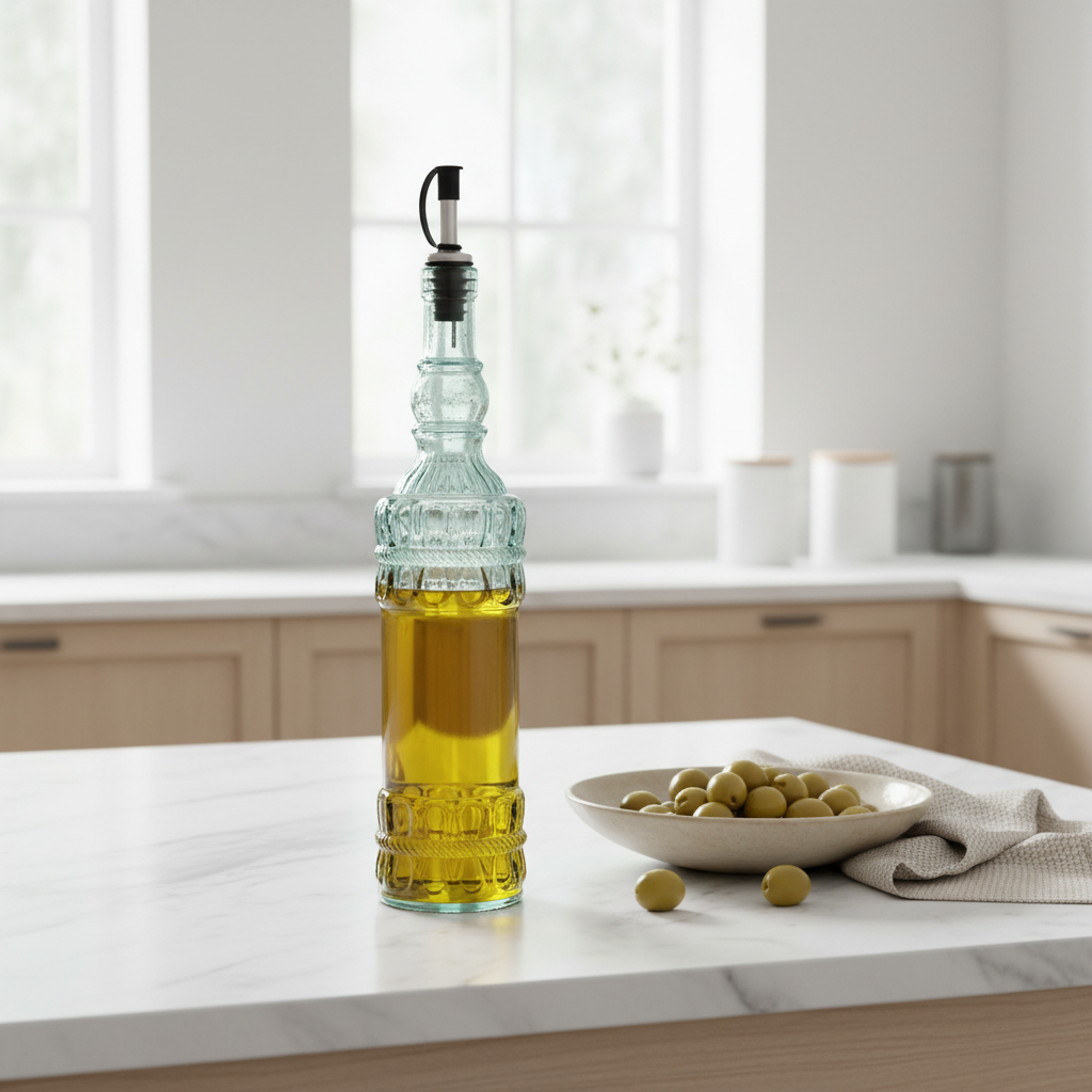 Glass Oil & Vinegar Bottle with Pourer - 700ml