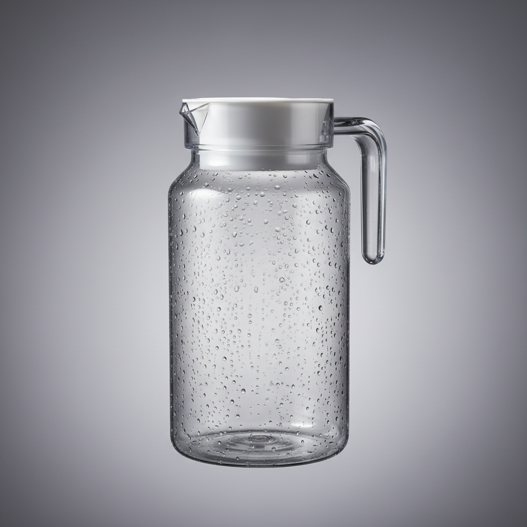 Premium Clear Acrylic Water Jug with White Lid | 20cm |