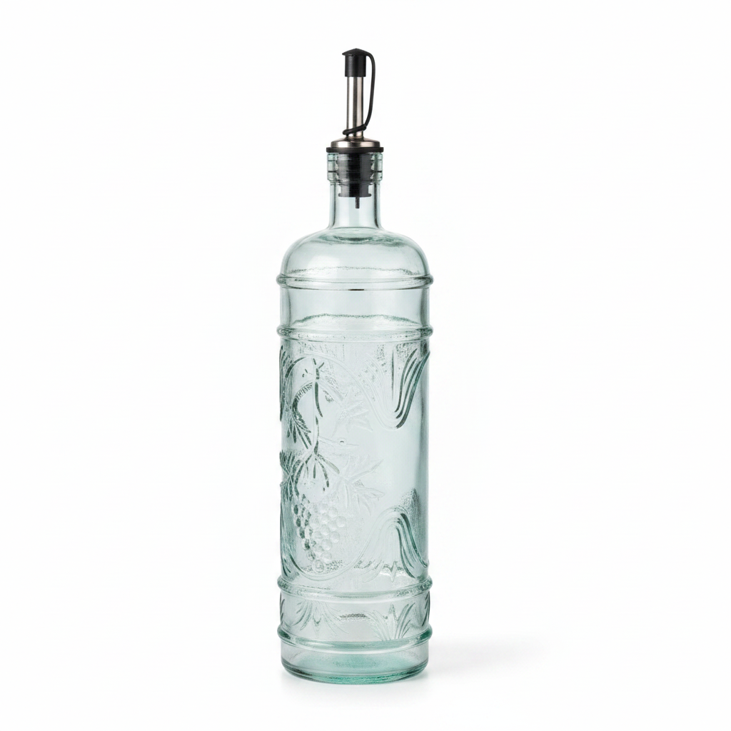 Embossed Glass Oil Dispenser Bottle - 1000ml