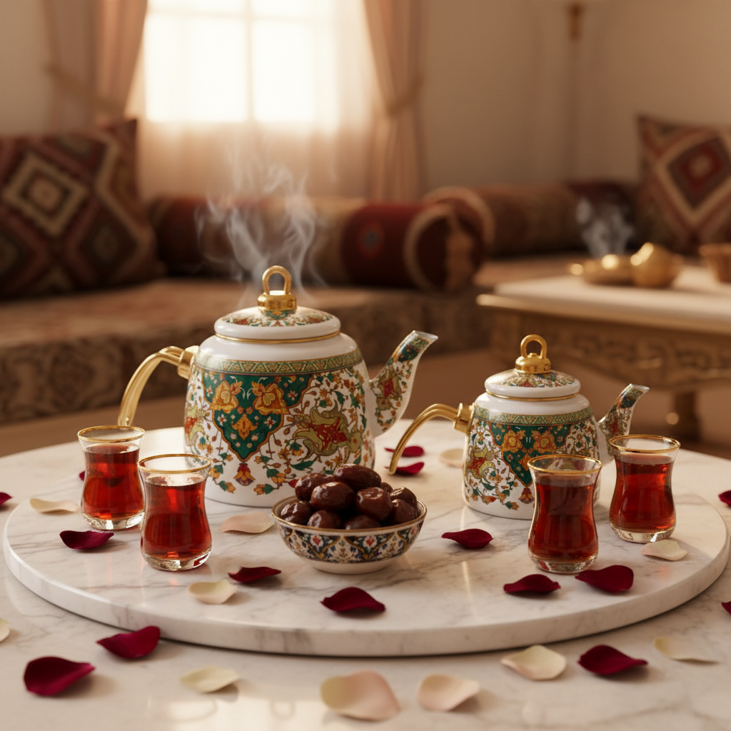 طقم غلاية مينا باللون الكريمي بتصميم زهور - قطعتان - سعة 2.2 لتر + 1 لتر