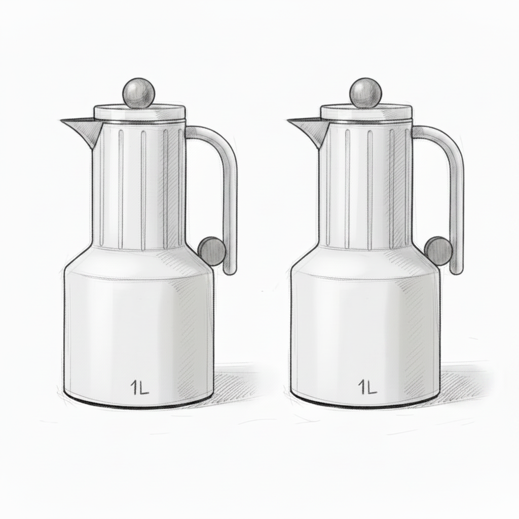 Regal Vacuum Flask 2 Pieces Set – 1L + 1L – Beige with Wooden Finish