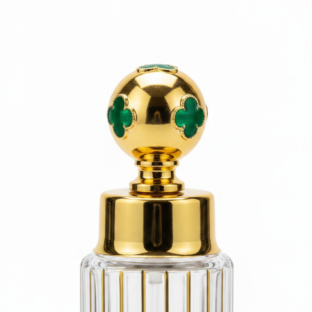 Mayflower Glass Perfume Bottle with Gold Metal Base – 250ml - Green / Pink / Red / Navy Blue