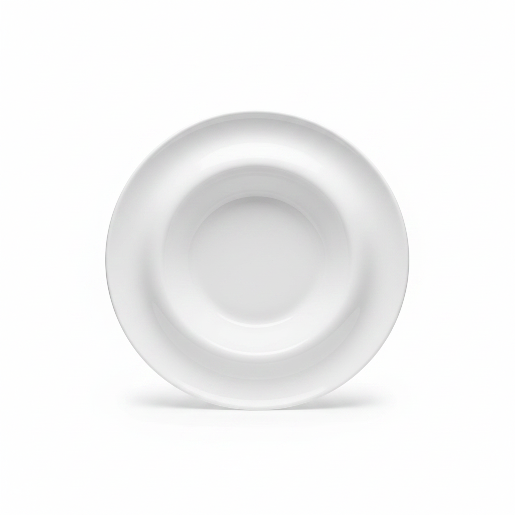 Wilmax Round White Porcelain Soup Plate - 9 Inch