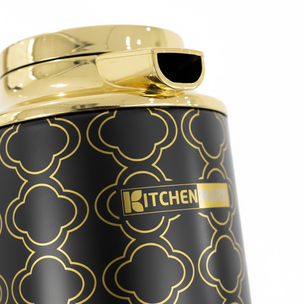 Kitchenmark Black & Gold Vacuum Flask - 1 Litre / 1.3 Litre / 1.6 Litre
