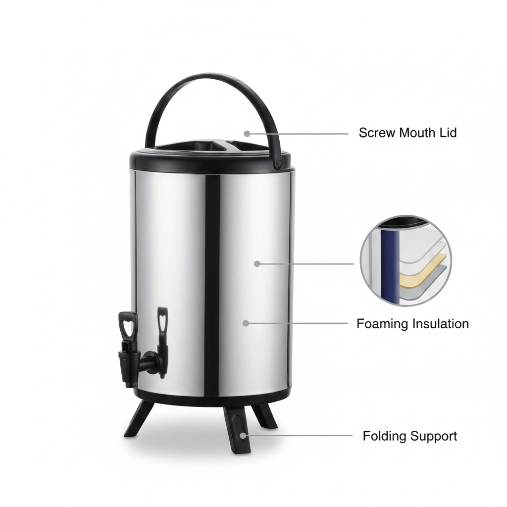 Stainless Steel Insulated Beverage Dispenser Bucket – 12L