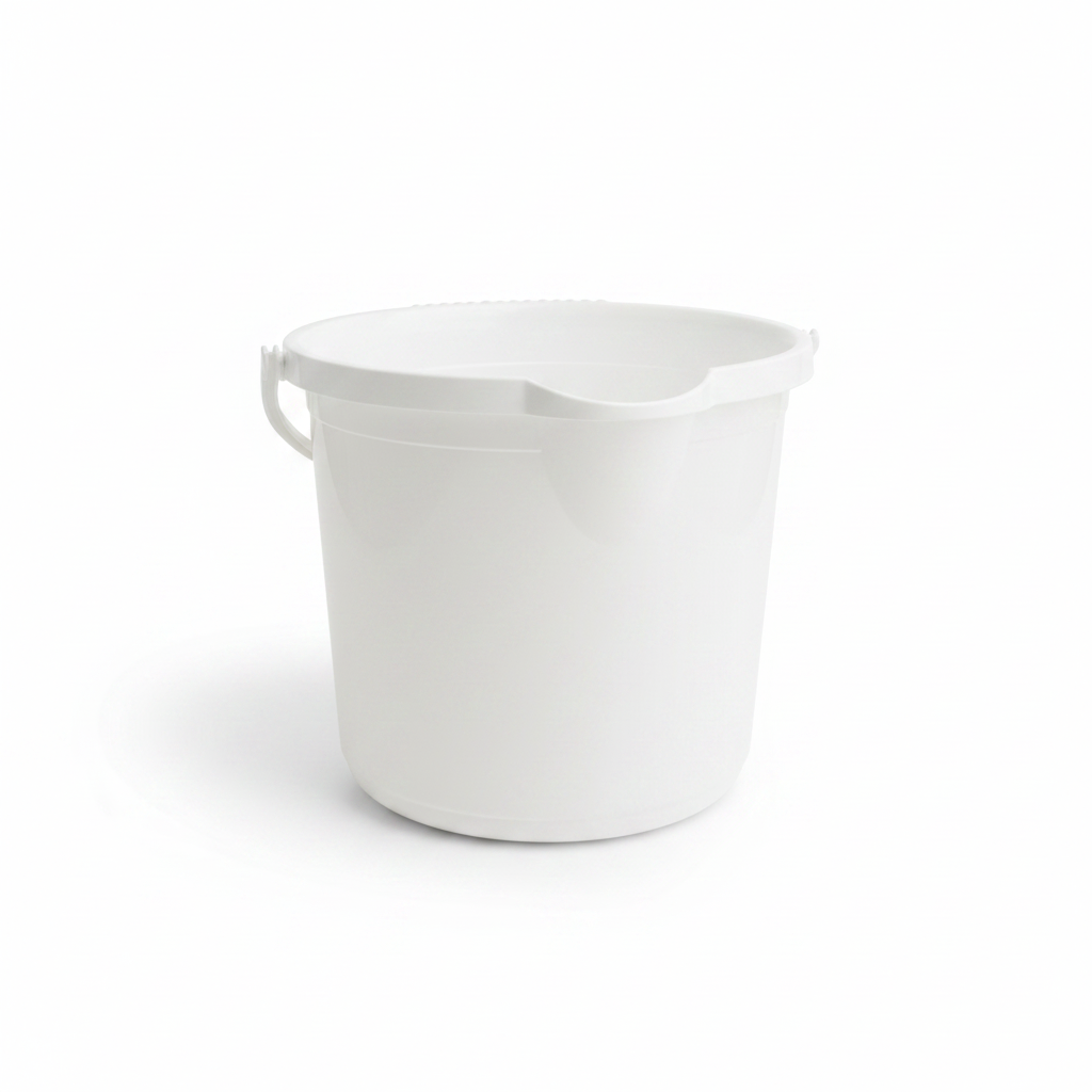 Polytime Purgat Plastic Cleaning Bucket - 14 Litre - Off White/ Beige / White