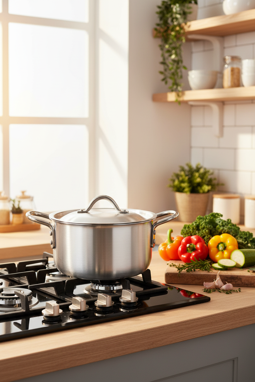 RK Aluminium Cooking Pot with Lid | 20/23/26/28/30 cm | Silver