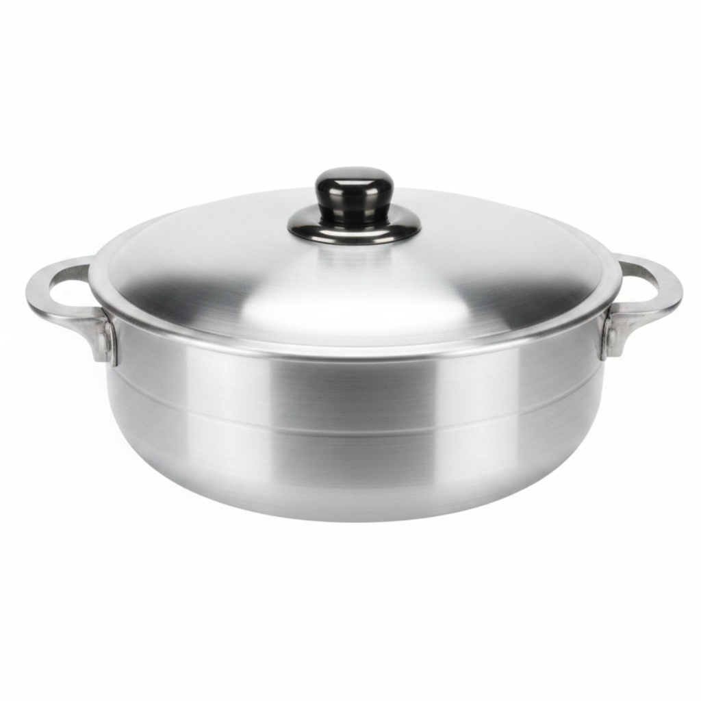 Aluminium Cooking Pot with Lid – 26/30/33/36 cm | Dual Handle Caldero