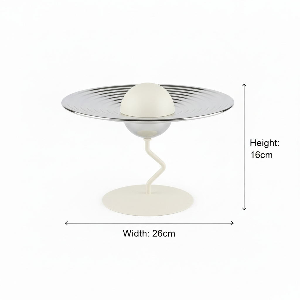 Silver & Cream Metal Footed Candy Tray - 16×26cm