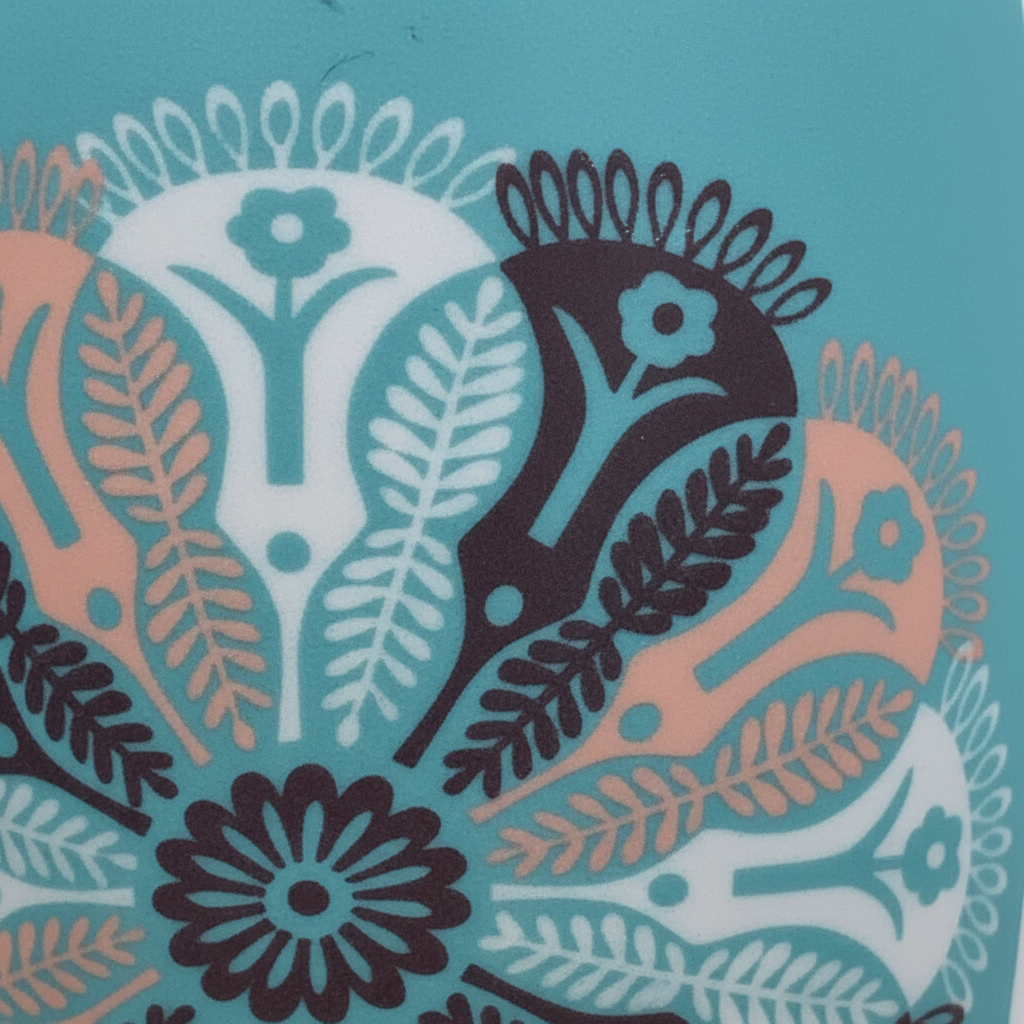 Teal Paisley Mandala Ceramic Mug — 300ml