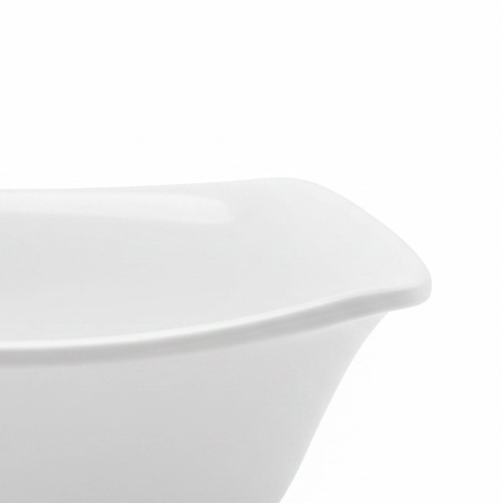 Dynasty Melamine Square Bowl – White – 13.5 × 5 cm