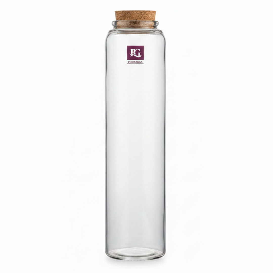 Pishgaman Glass Bottle with Cork Lid — 28cm