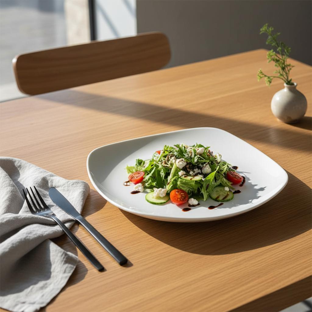 Wilmax Square White Porcelain Dinner Plate - 12 Inch