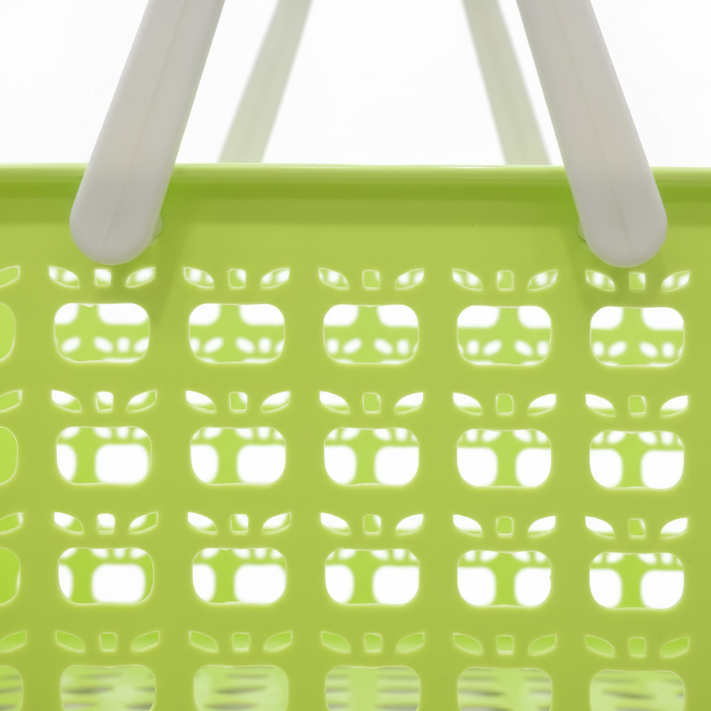 Mini Plastic Basket with Handle โ 26ร16cm - Lime Green / Light Blue