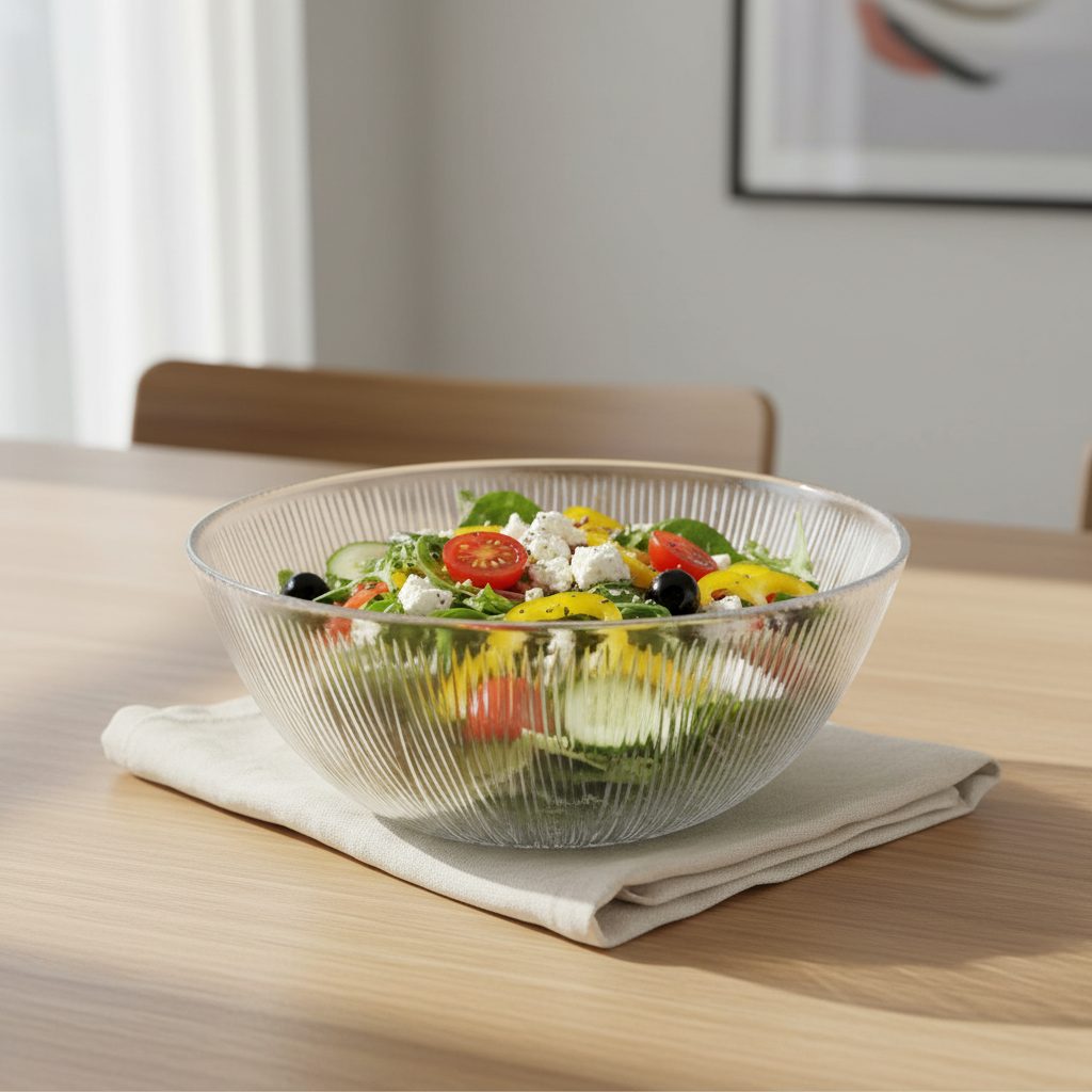 Noritazeh Ribbed Glass Bowl – 23cm