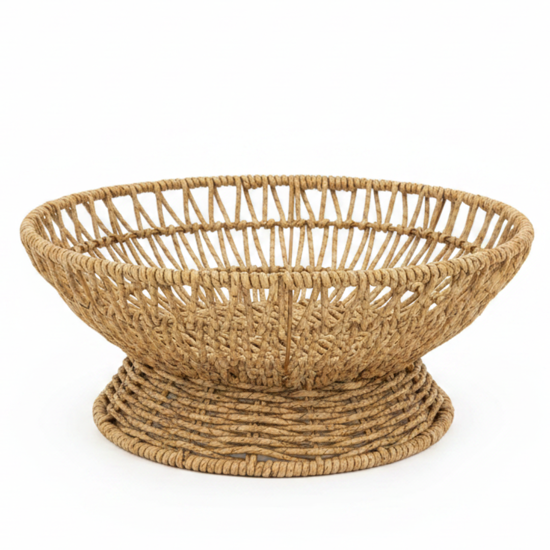 Wire Fruit Basket with Pedestal Base | 25×10 cm | Artisan Home Accent Woven Color
