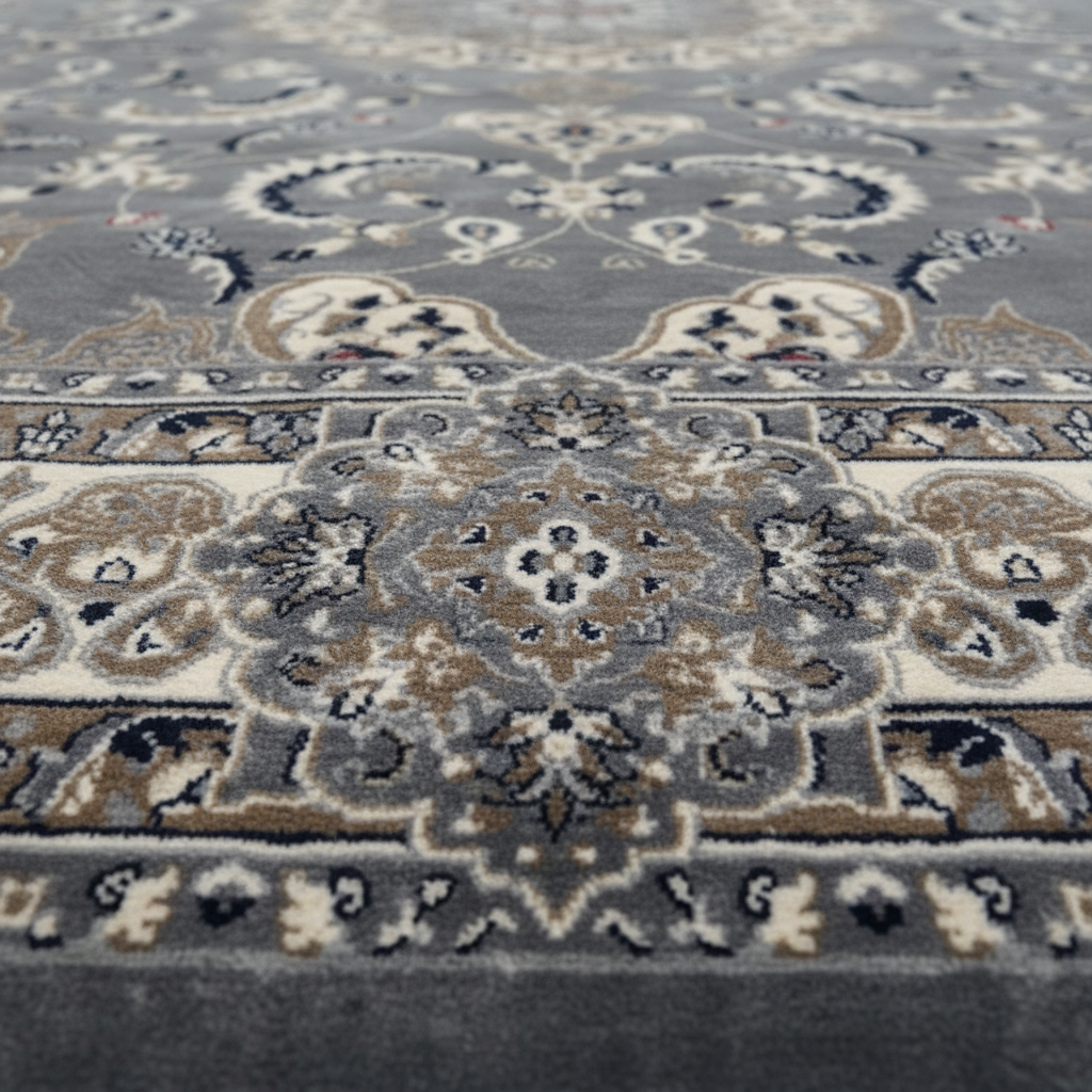 Silk Plaza Dark Grey Polyester Carpet Made in Turkey - 250×350 cm