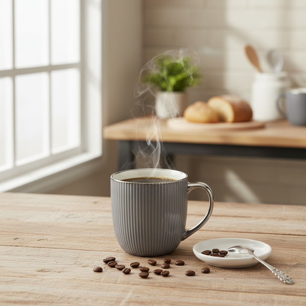 Royalford Ceramic Mug 350ml – Grey / Off White