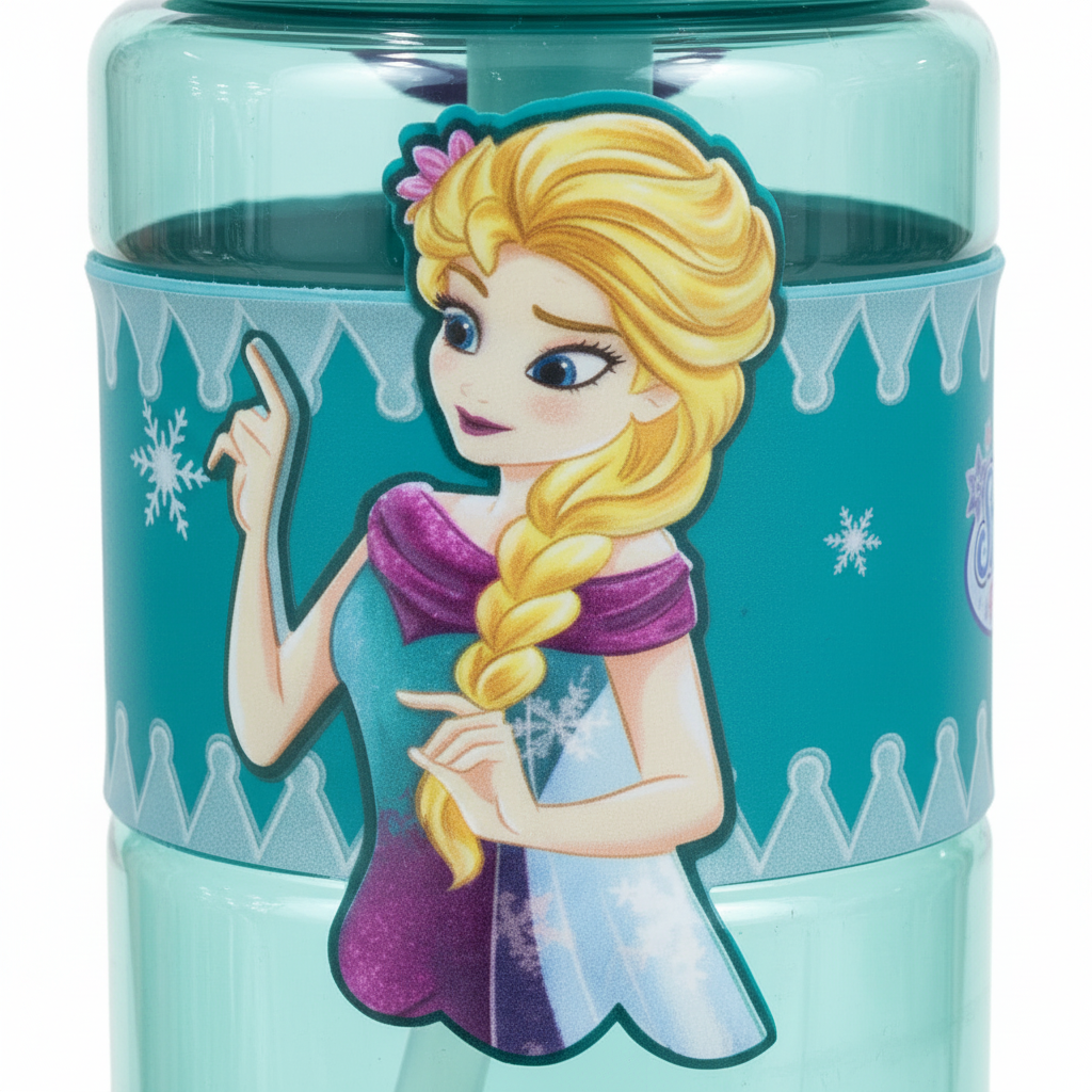 SBC Teal & Purple Snow Queen Kids Plastic Water Bottle – 750ml