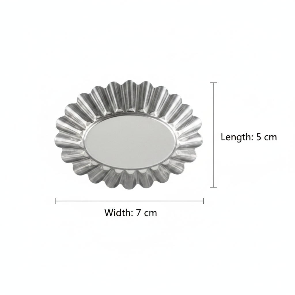 AFCO Mini Cake Mould Set – 4 Pcs – Stainless Steel – Oval Fluted Design
