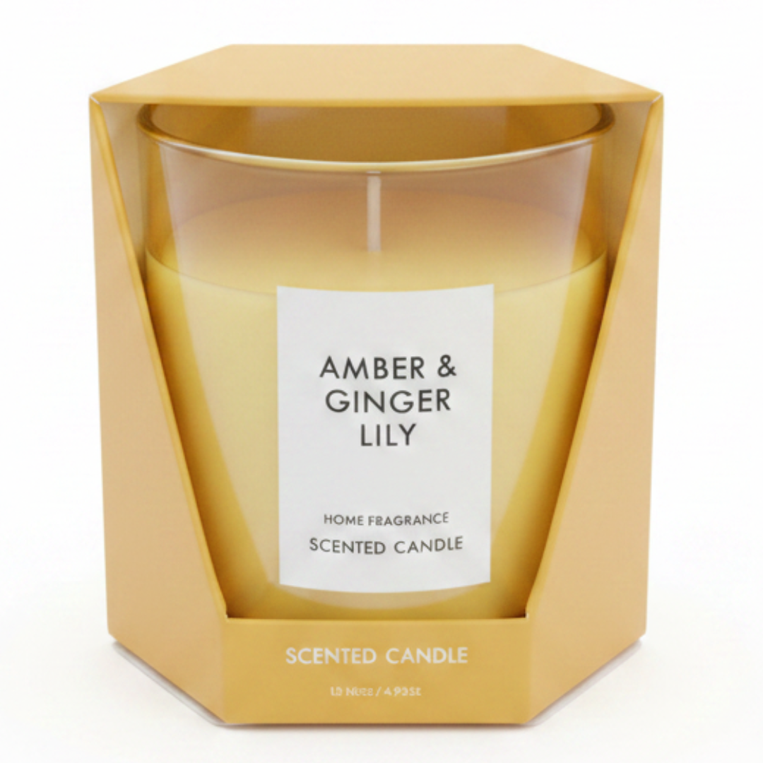 Home Fragrance Scented Candle in Glass Cup | Luxury Aromatherapy Candle | 8×7cm | Amber & Ginger Lily / Pear & Freesia / Clean Cotton / Maple Leaf & Apple