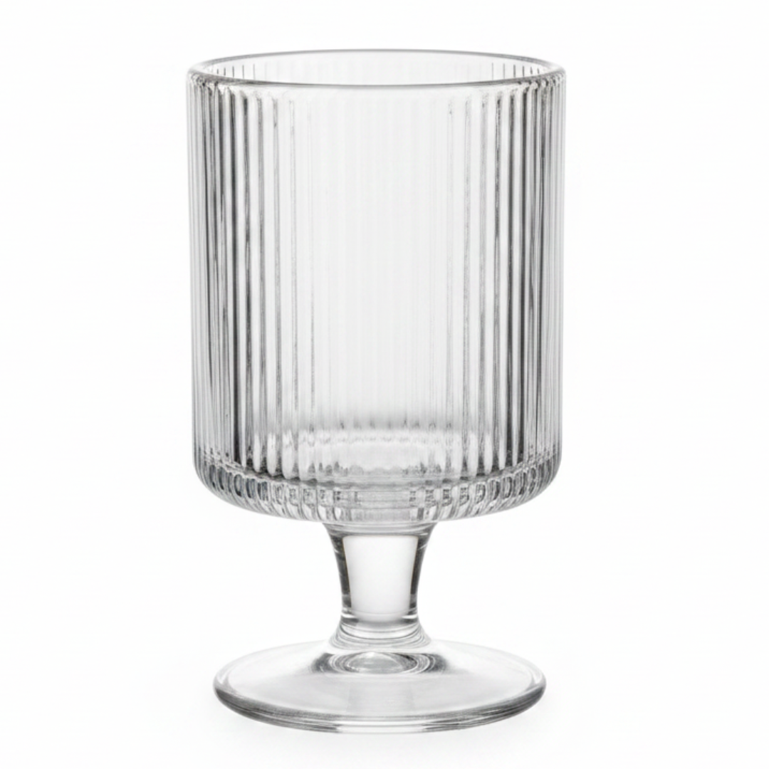 Elegant Ribbed Footed Glass Ice Cream Cup | 150ml |