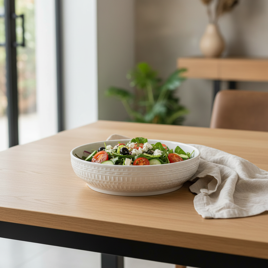 White Ceramic Serving Bowl - 22cm