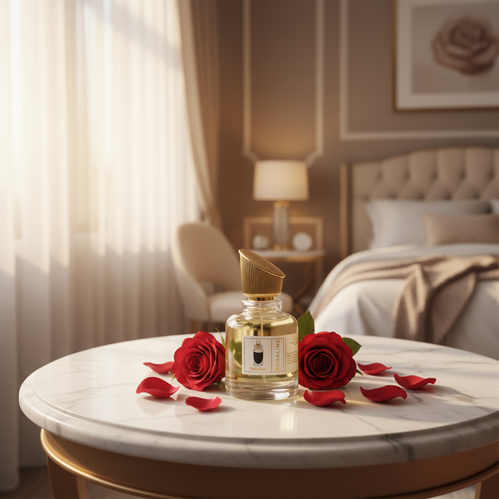 ماء عطر روزالين حلافاتي 100 مل - عطر فاخر بالعود والزعفران وخشب الصندل | بخاخ عطر للجنسين يدوم طويلاً | نسخة مستوحاة |
