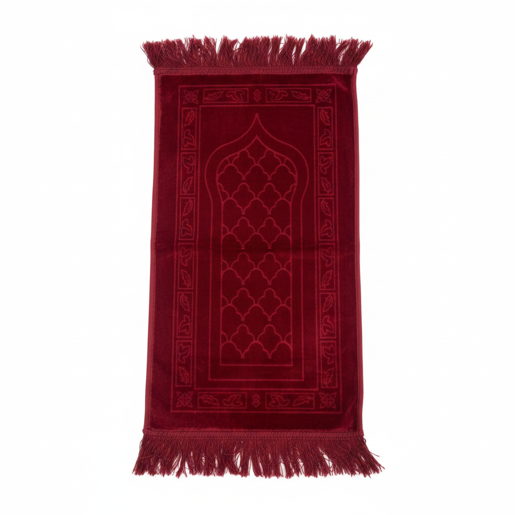 Red Velvet Prayer Mat – 65×35cm