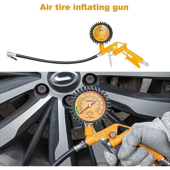 Ingco 8.5 Bar Air Tyre Inflator Gun, Durable Metal Body with Easy Grip Handle - Al Kabayel Discount CentreIngco 8.5 Bar Air Tyre Inflator Gun, Durable Metal Body with Easy Grip HandleToolsINGCOAl Kabayel Discount Centre
