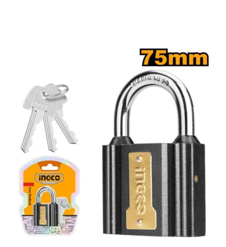 Ingco Iron Padlock 75mm, Heavy - Duty Security Lock with Hardened Shackle - Al Kabayel Discount CentreIngco Iron Padlock 75mm, Heavy - Duty Security Lock with Hardened ShackleToolsINGCOAl Kabayel Discount Centre