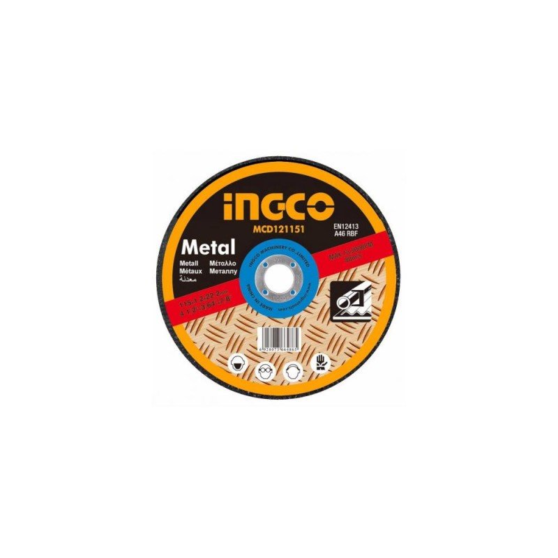 INGCO Metal Cutting Disc 115mm x 3mm, 1pc - Al Kabayel Discount CentreINGCO Metal Cutting Disc 115mm x 3mm, 1pcPower ToolsINGCOAl Kabayel Discount Centre