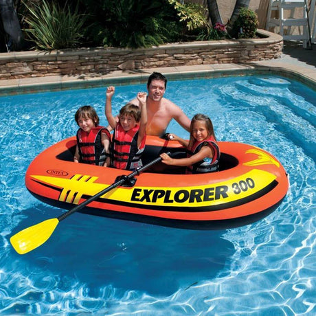Intex Explorer Inflatable Boat Series: Dual Air Chambers – Welded Oar Locks – Grab Handles – Bow Rope – Sporty Design - 211X117X41CM - Ages 6+ - Al Kabayel Discount CentreIntex Explorer Inflatable Boat Series: Dual Air Chambers – Welded Oar Locks – Grab Handles – Bow Rope – Sporty Design - 211X117X41CM - Ages 6+Pools & waterplay toysINTEXAl Kabayel Discount Centre