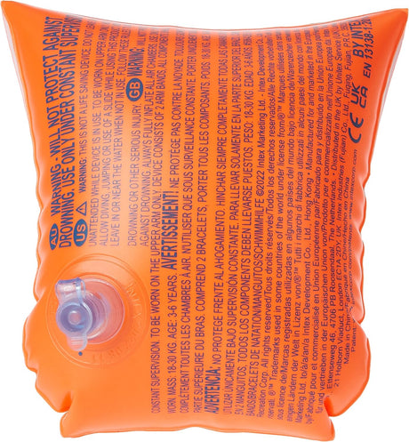 Intex Swimming arm bands for kids - 58641 - 2 pieces Orange - 30X15CM - Ages 6+12 - Al Kabayel Discount CentreIntex Swimming arm bands for kids - 58641 - 2 pieces Orange - 30X15CM - Ages 6+12Pools & waterplay toysINTEXAl Kabayel Discount Centre